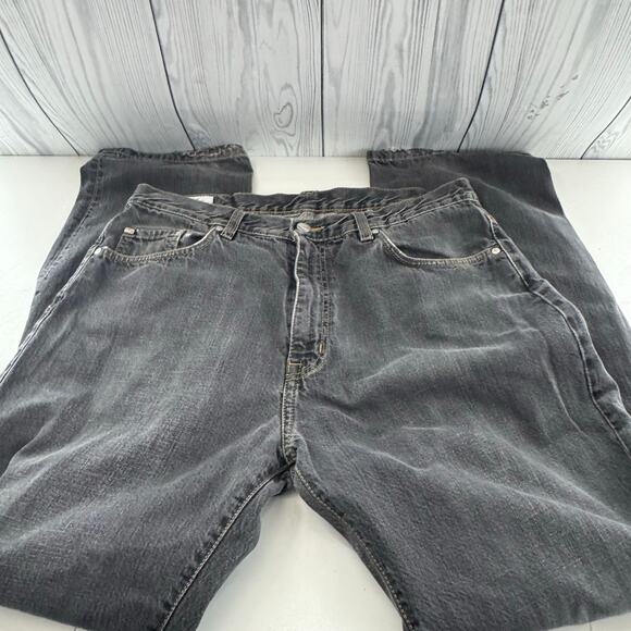 Y2K 100% Cotton Lacoste Jeans Regular Fit Straight Leg Black Gray W32 - L31 - Picture 1 of 13